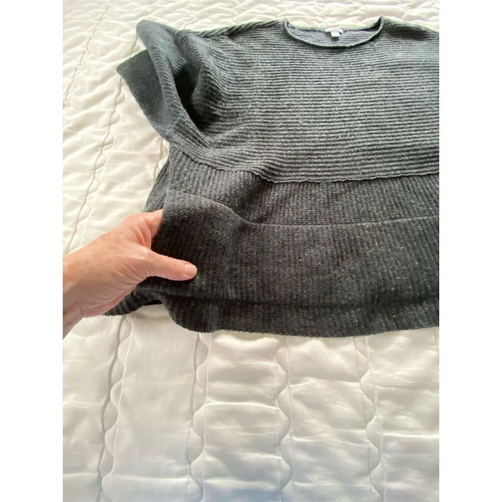 Pure Jill By J. Jill Boxy Wool Blend Oversized Pullover Sweater Lagenlook Gray - Picture 9 of 14